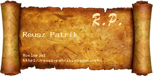 Reusz Patrik névjegykártya